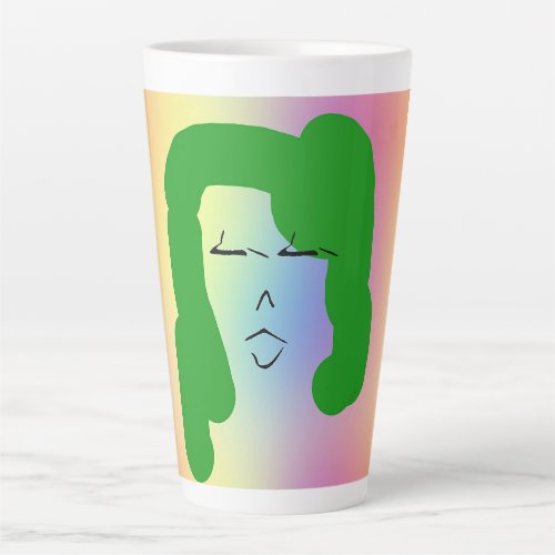 Woman With Green Hair Personalize  Latte Mug
