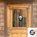 Woman With Halloween Cranium Reflection In Mirror Window Cling
