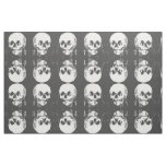 Woman with Halloween Skull Reflection In Mirror Fabric