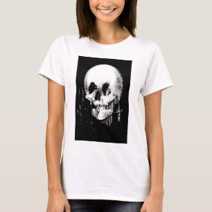 Woman with Halloween Skull Reflection In Mirror T-Shirt