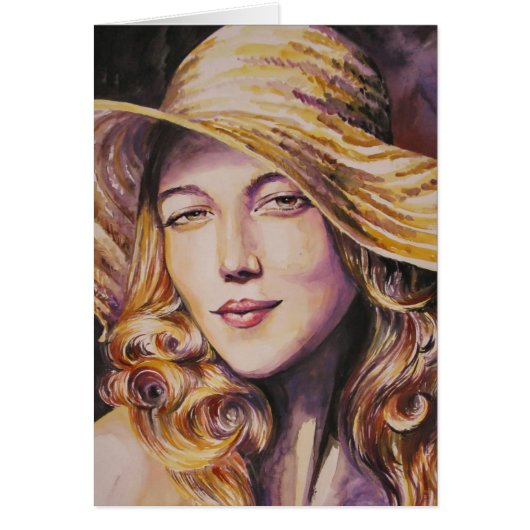 Woman with hat cards (Front)
