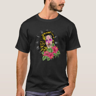Woman with Hibiscus flowers Halloween outfit T-Shirt
