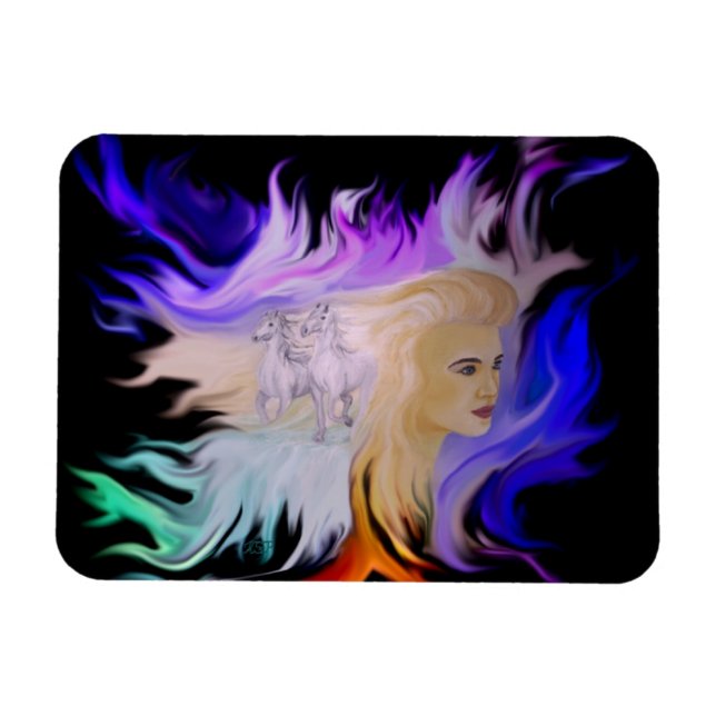 Woman with Horse Magnet (Horizontal)