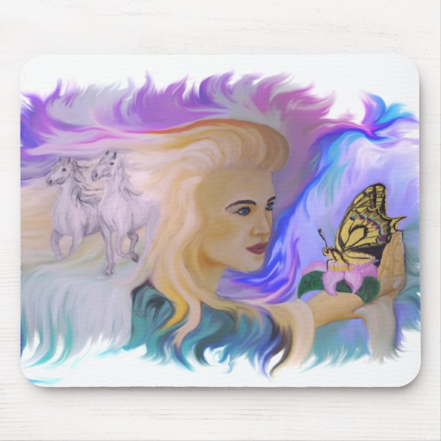 Woman with Horse Mouse Pad (Front)