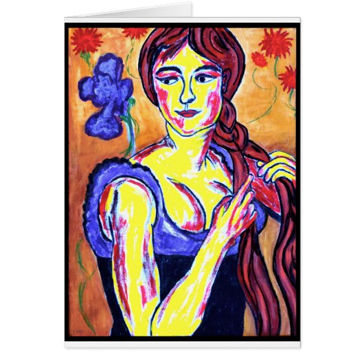 Woman with Iris Cards (Front)