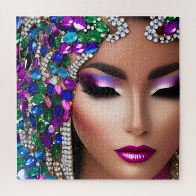Woman with Jeweled Head Art Jigsaw Puzzle (Vertical)