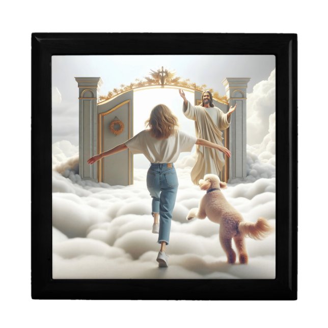 Woman With Labradoodle at Heaven's Gate Gift Box (Front)
