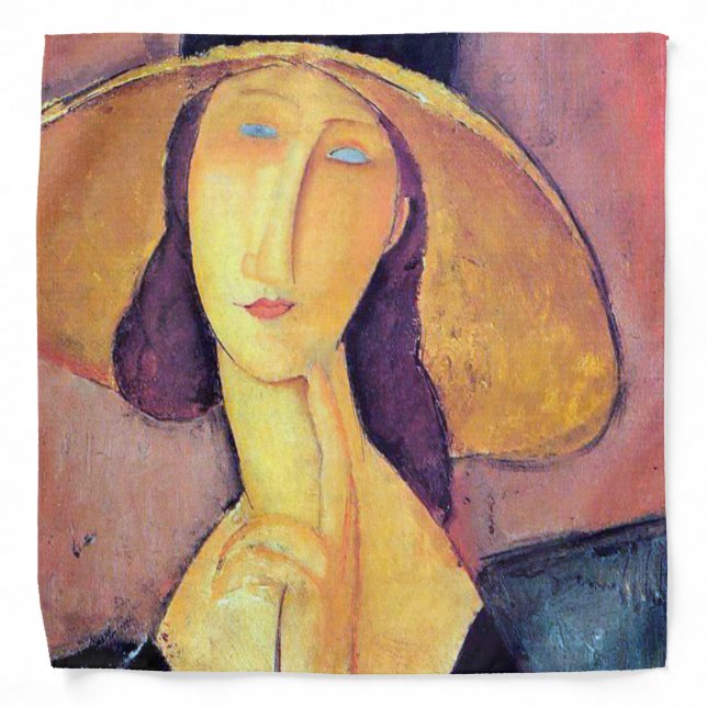 Woman with Large Hat, Modigliani Bandana (Front)