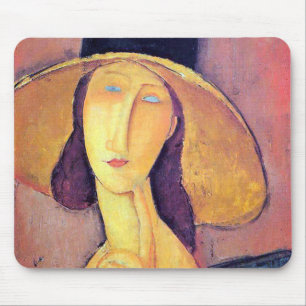 Woman with Large Hat, Modigliani Mouse Pad