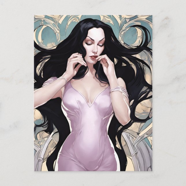 Woman With Long Hair Postcard (Front)