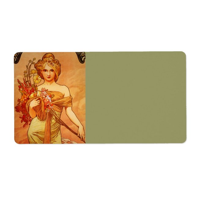 Woman with Orange Bouquet Label (Front)