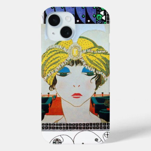 WOMAN WITH ORIENTAL YELLOW TURBAN  Beauty Fashion iPhone 15 Case