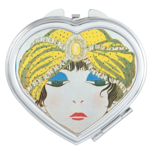 WOMAN WITH ORIENTAL YELLOW TURBAN  Beauty Fashion Vanity Mirror