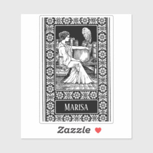  Woman with Owl, Books & Classical Library Sticker