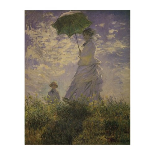 Woman with Parasol by Claude Monet Vintage Art