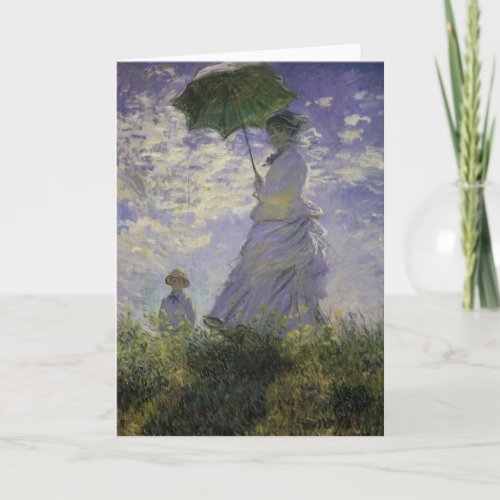 Woman with Parasol by Claude Monet Vintage Art Card