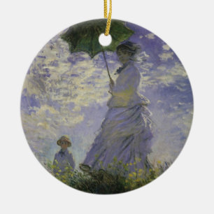 Woman with Parasol by Claude Monet, Vintage Art Ceramic Ornament