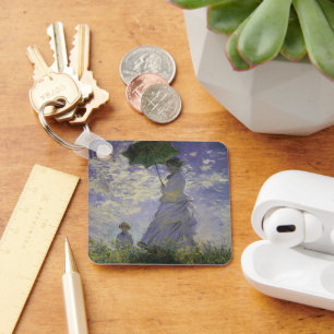Woman with Parasol by Claude Monet, Vintage Art Keychain