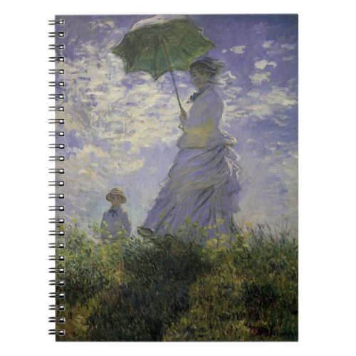 Woman with Parasol by Claude Monet Vintage Art Notebook