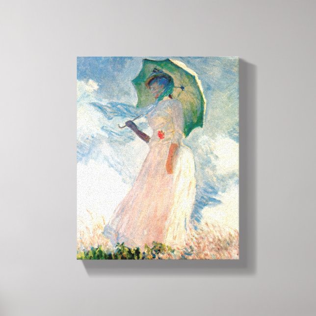 Woman with Parasol Claude Monet Vintage Art 1886 Canvas Print (Front)