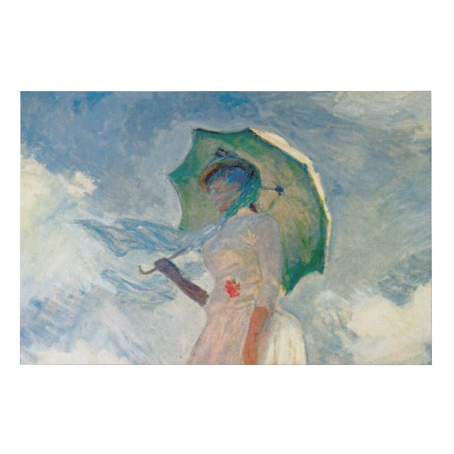 Woman with Parasol Claude Monet Vintage Art 36x24 Faux Canvas Print (Front)