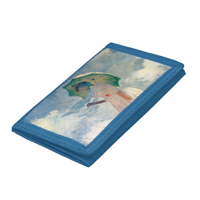 Woman with Parasol Claude Monet Vintage Art Trifold Wallet (Bottom)
