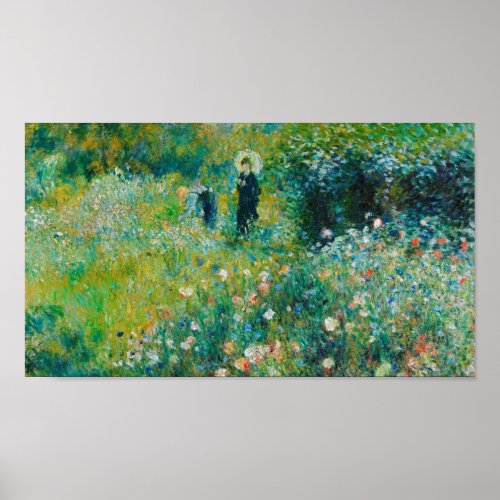 Woman with Parasol Garden Renoir Poster