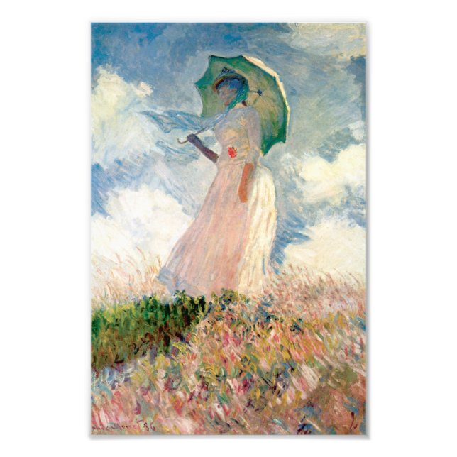 Woman with Parasol Promenade Monet Photo Print (Front)