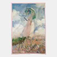 Custom Promenade Woman by Claude Monet Microfiber Dish Towel