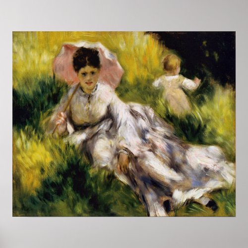 Woman with Parasol Renoir Fine Art Poster