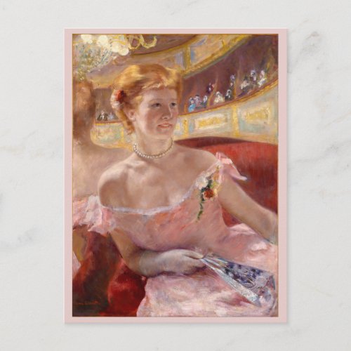 Woman with Pearl Necklace in Loge Mary Cassatt Postcard