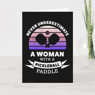Woman with Pickleball Paddle Funny Gift Card
