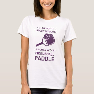 Woman with Pickleball Paddle T-Shirt