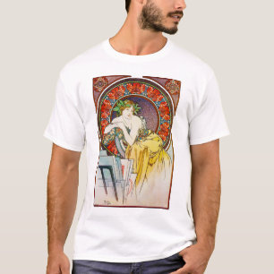 Woman with Poppy, Mucha T-Shirt