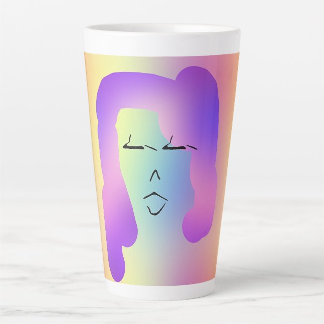 Woman With Purple Hair Personalize Latte Mug (Front)