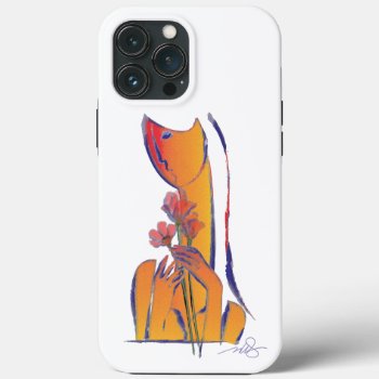 Woman With Red Flowers Iphone 13 Pro Max Case by ArtDivination at Zazzle