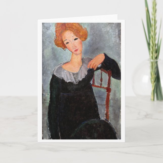 Woman with Red Hair, Modigliani Card (Front)
