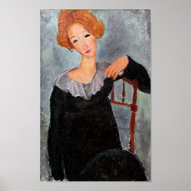 Woman with Red Hair, Modigliani Poster (Front)