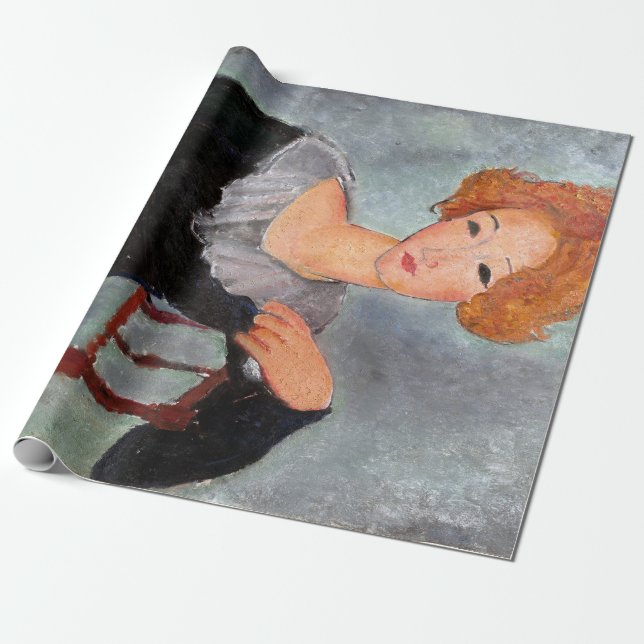 Woman with Red Hair, Modigliani Wrapping Paper (Unrolled)