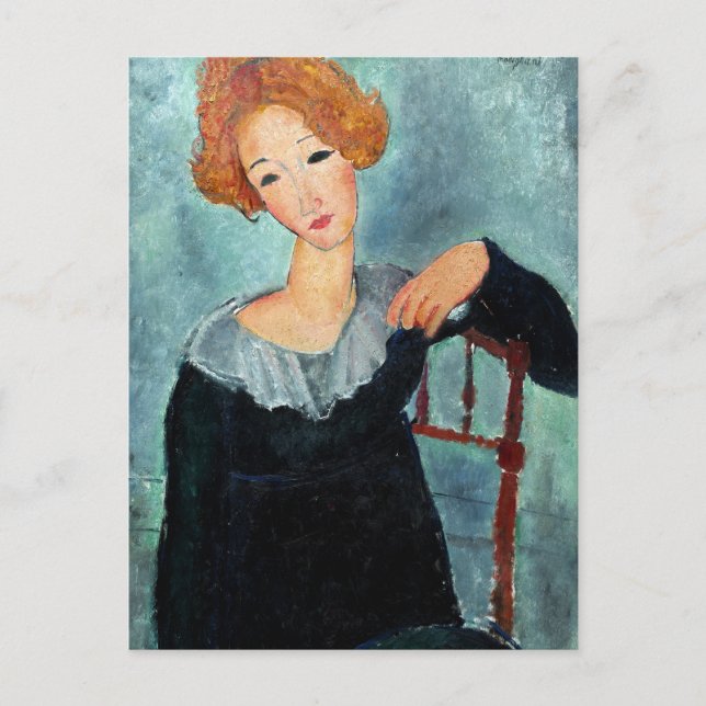 Woman with Red Hair painting by Amedeo Modigliani Postcard (Front)