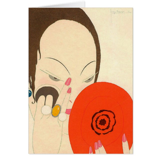 WOMAN WITH RED MIRROR Deco Beauty Fashion Makeup (Front)