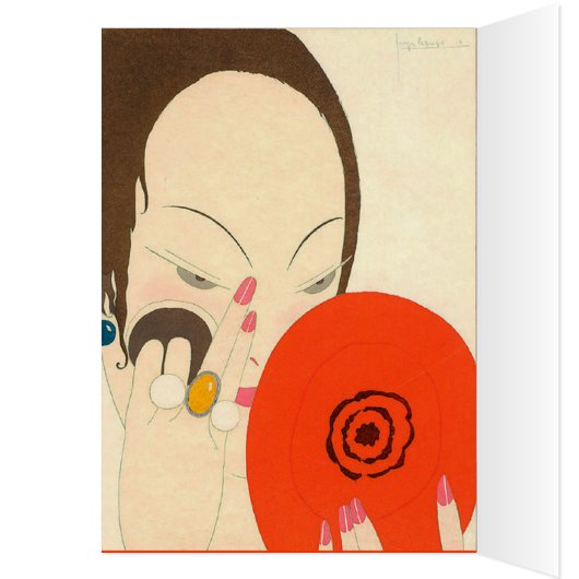 WOMAN WITH RED MIRROR Deco Beauty Fashion Makeup (Inside (Left))