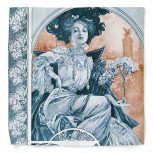 Woman with Rose, Mucha Bandana
