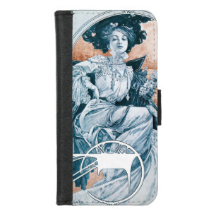 Woman with Rose, Mucha iPhone 8/7 Wallet Case