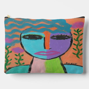 Woman with Roses Abstract Art Accessory Pouch