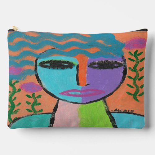 Woman with Roses Abstract Art Accessory Pouch