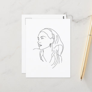 Woman with Scarf Postcard