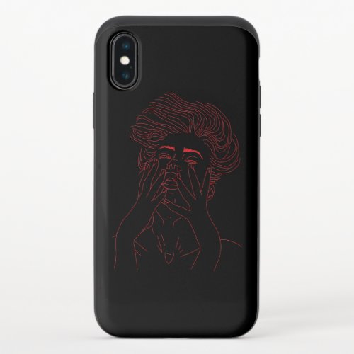 Woman with strong emotions iPhone x slider case
