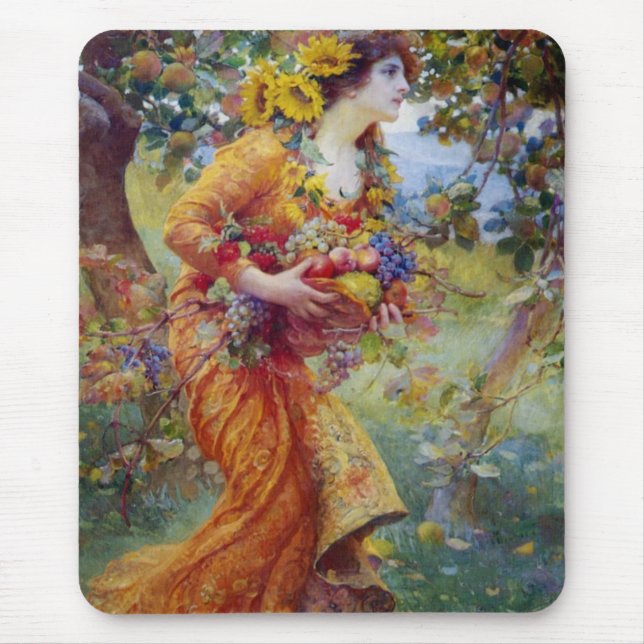 Woman with Summer Bounty Mouse Pad (Front)