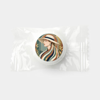 Woman with sunhat art deco life saver® mints